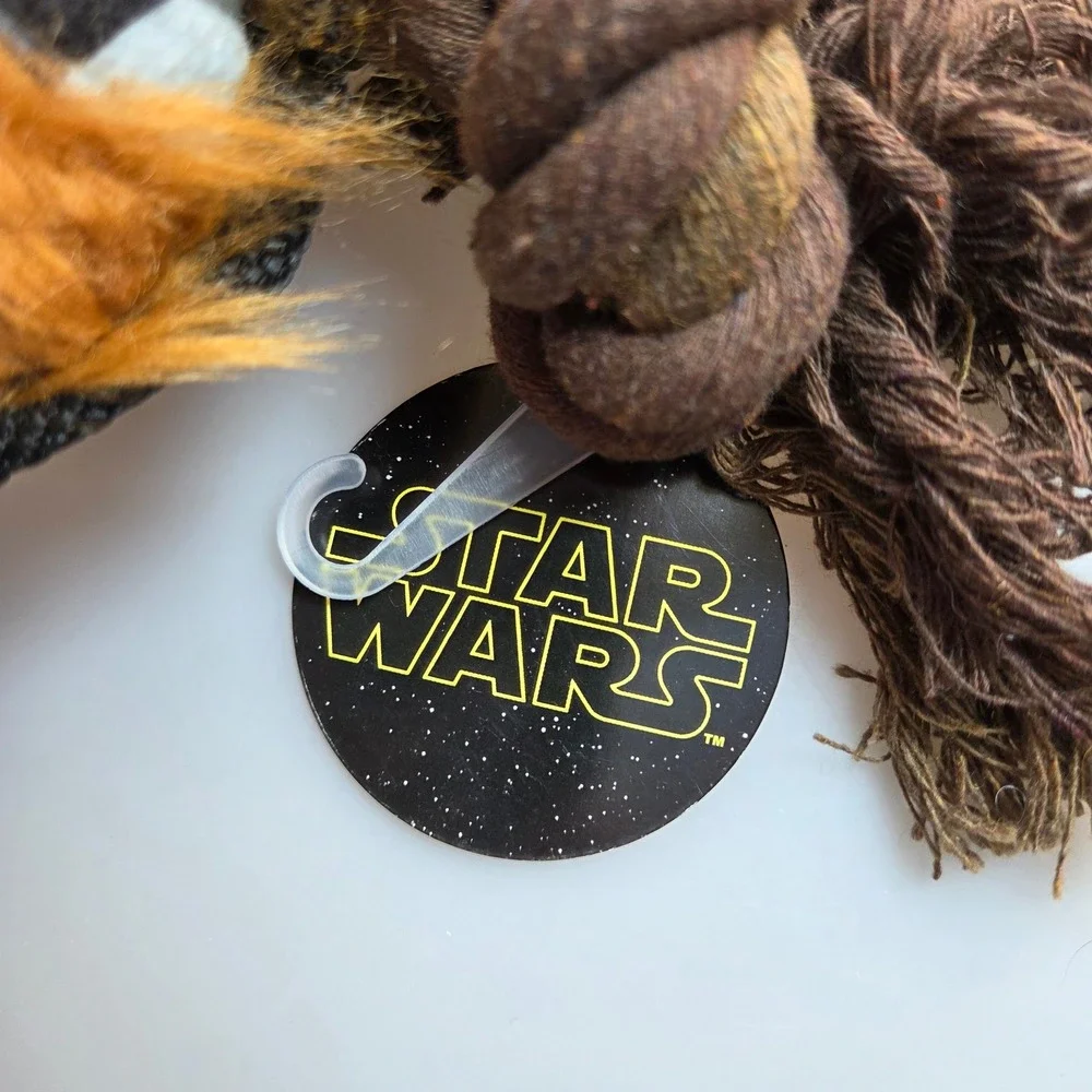 Star Wars Chewbacca Plush Bone Rope Dog Toy Chewie Bandolier Brown NWT